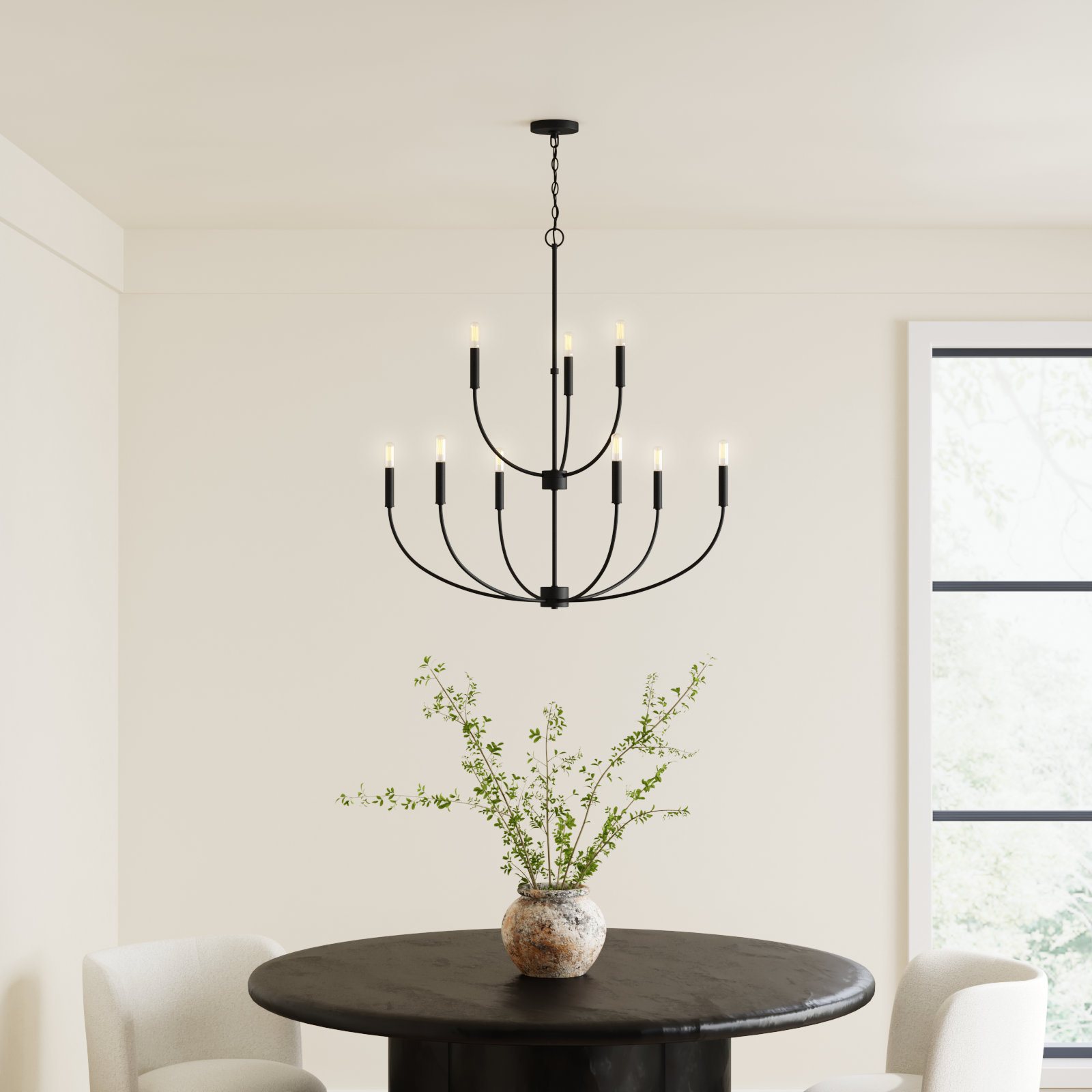 Kendrey 9-Light Chandelier, Midnight Black