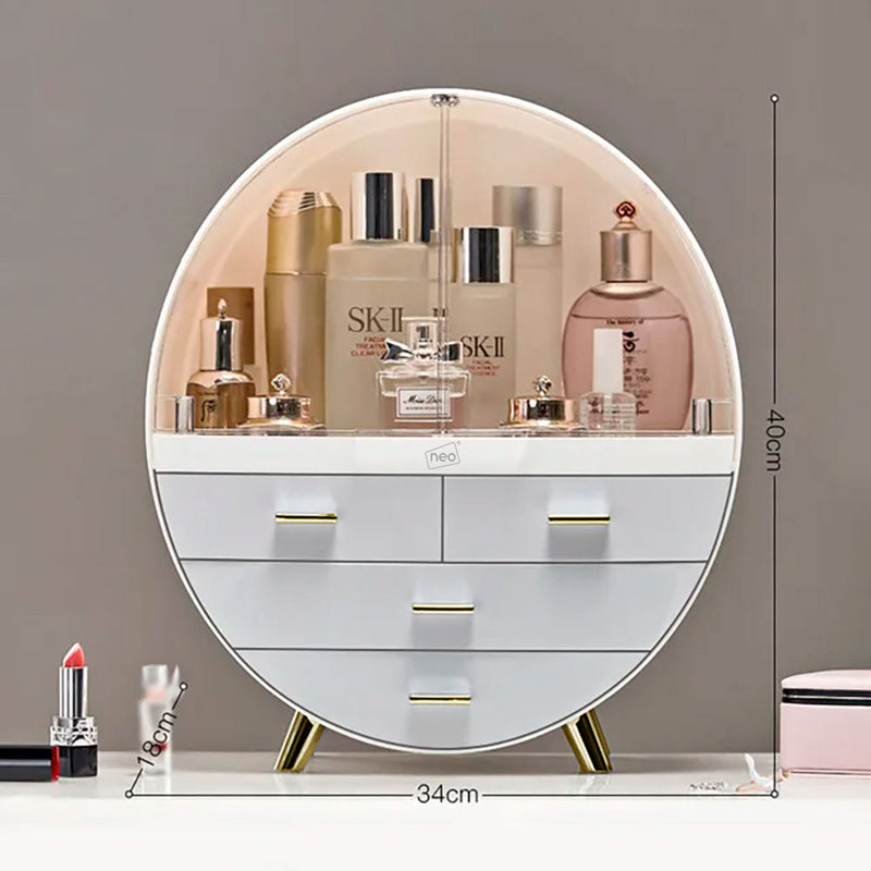Acrylic Makeup Organiser, Off White
