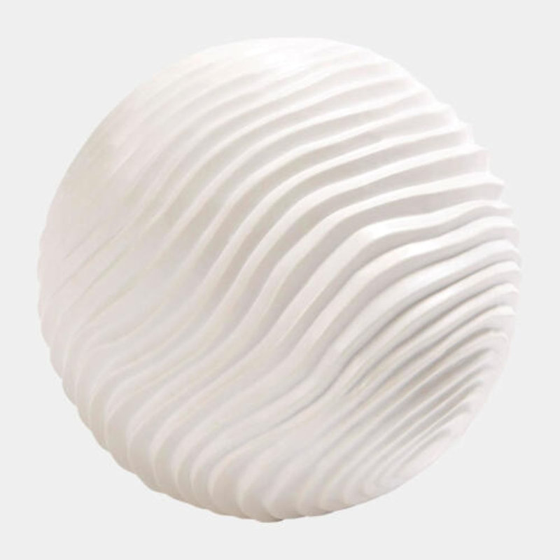 Varenne Sphere-Matte White 7"H x 7"W x 7"D Decorative Sculpture, 5" H x 5" W x 5" D