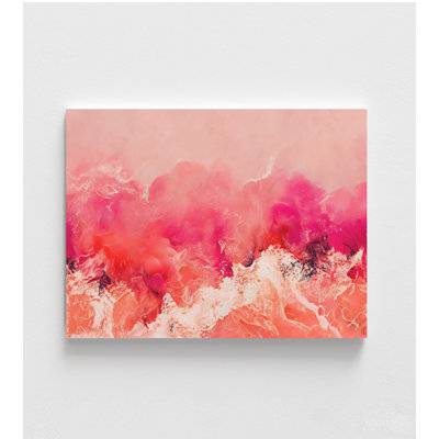 Crimson Horizon Wall Art - Bold Abstract Coastal Painting