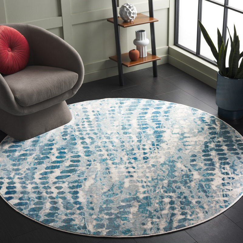 Malvina Performance Abstract Rug, Round 6'5"