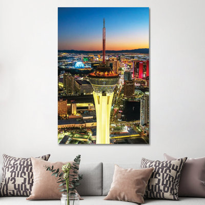 Aerial Las Vegas Night - Framed Wall Art Print
