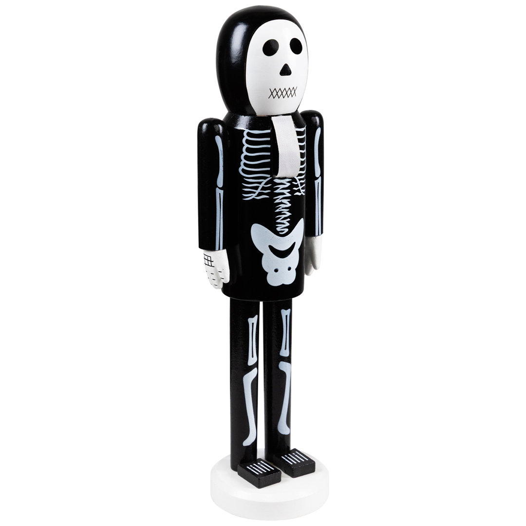 14" Black and White Skeleton Halloween Nutcracker Northlight Seasonal