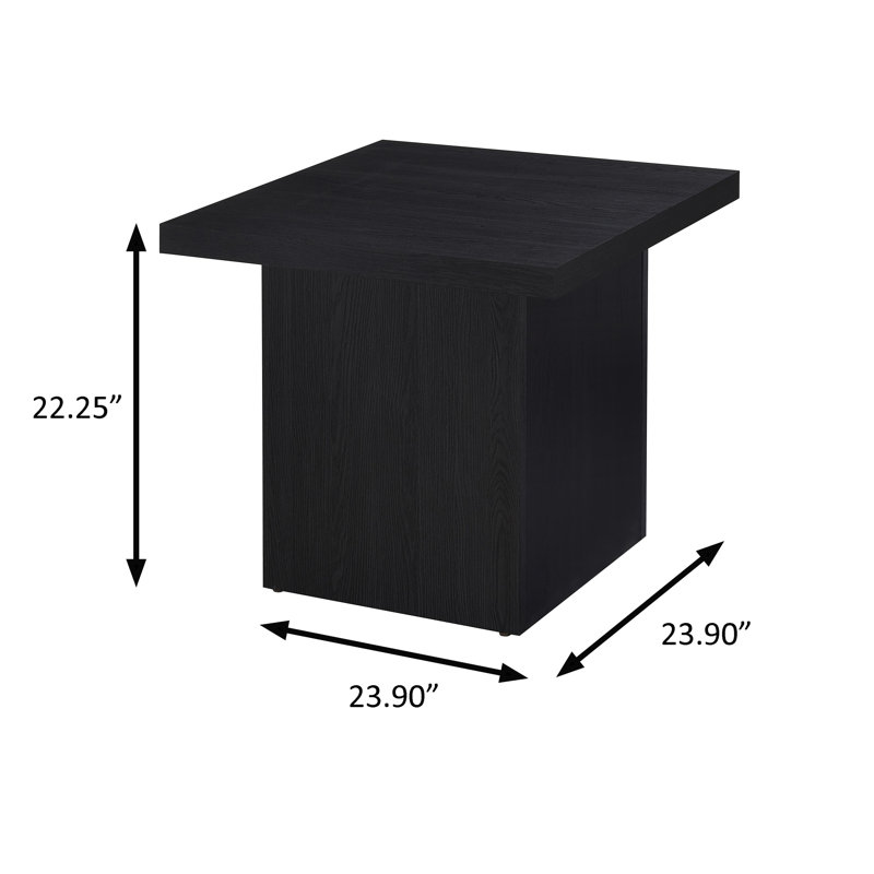 23.9" W Contemporary End Table, Black