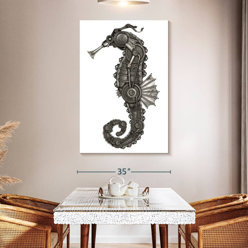 Brampt Steampunk Seahorse, 51" H x 34" W