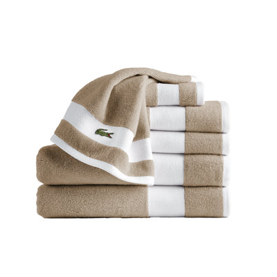 Lacoste Sports Stripe 100% Supima Cotton 6-Piece Towel Set