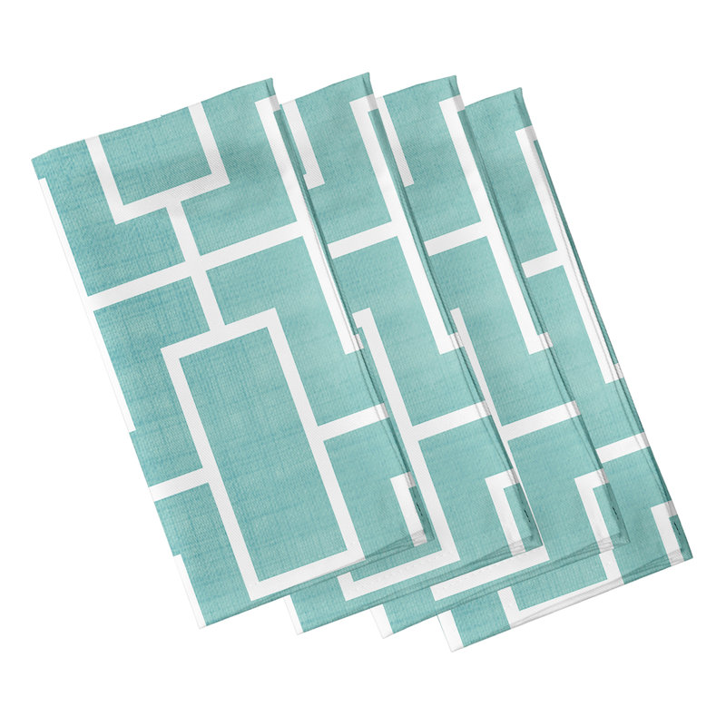 Caleb-Jay Polyester Geometric Square Napkin, Teak