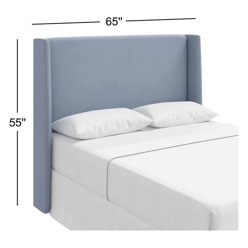 Bellfield Upholstered Headboard, Queen, Classic Ocean Velvet