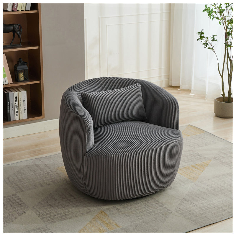 Fauteuils d'appoint, Velours côtelé gris anthracite