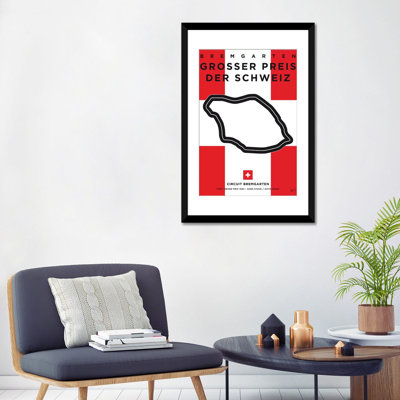 Impression sur toile, "f1 bremgarten course track" minimal movie