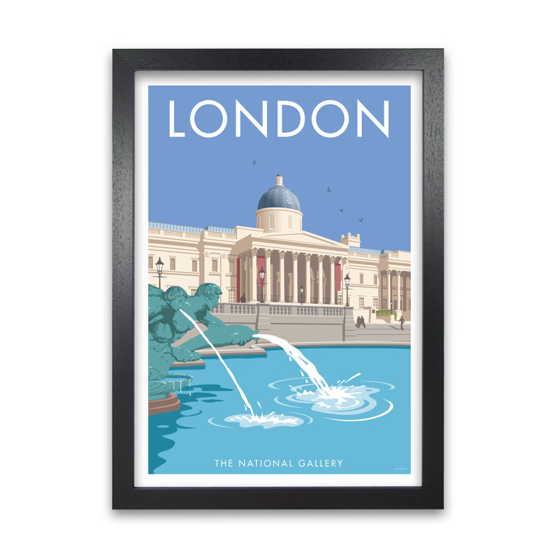 London Trafalgar Square by Stephen Millership - Print, 59.4 cm H x 84.1 cm W x 5 cm D, Black