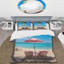 Ensemble de housse de couette en microfibre / polyester Beach Pink Chairs Beach-289178901