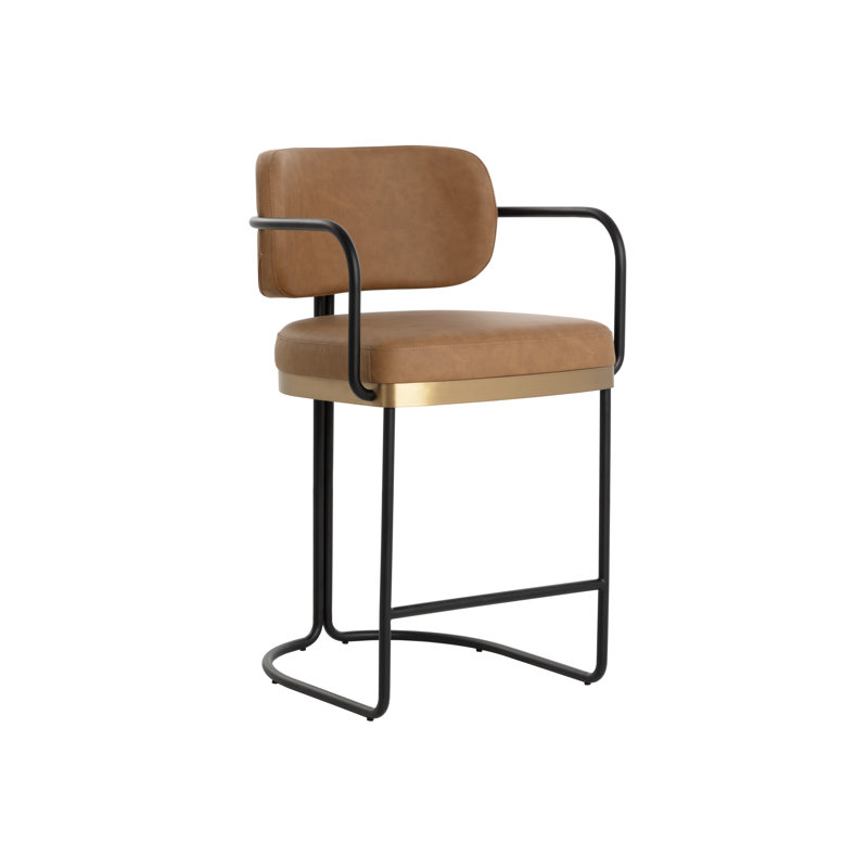 JALEN Upholstered Stool with Metal Frame, Counter Stool (26” Seat Height)