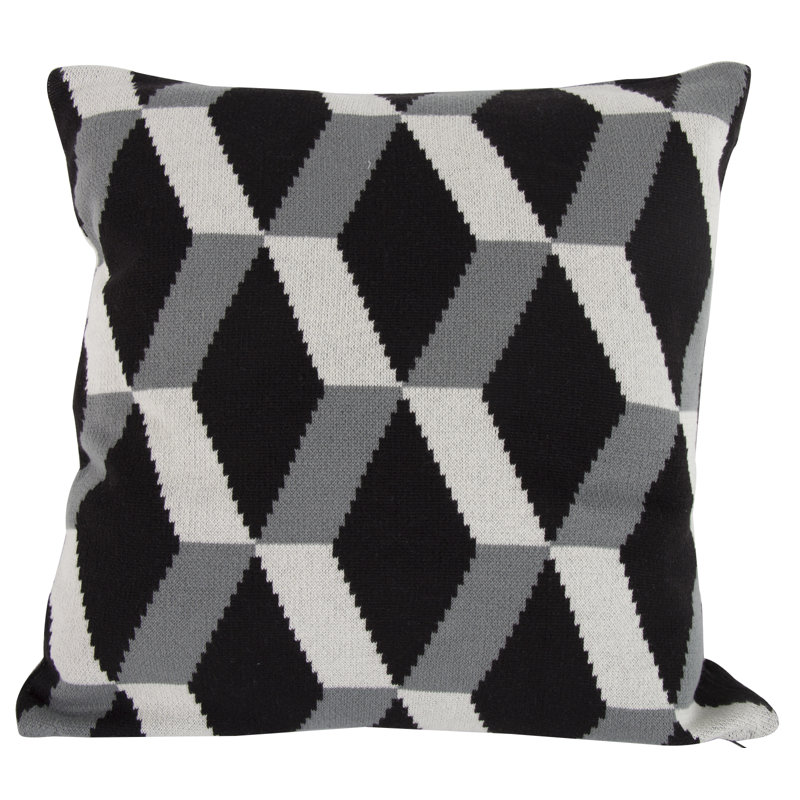  Throw Pillow Cover & Insert, Black/Gray