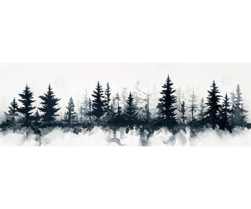 Tree Line - Toile encadrée beige pour une décoration intérieure élégante, H 17,25 po x l 49,25 po