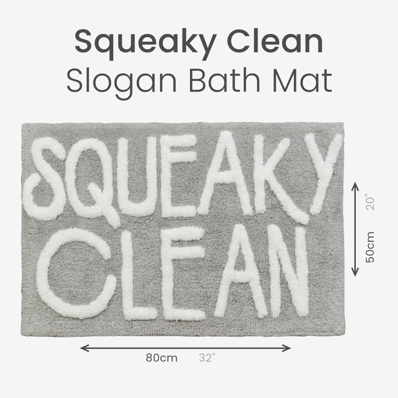 Erica Squeaky Clean Slogan Bath Mat