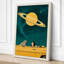 Saturn and the Yellow Convertible Retro - Wrapped Canvas-249942360-249942367