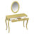Luxury Makeup Vanity Desk With Oval Mirror, 3-Drawer Dressing Table For Jewelry Storage, Elegant Console Table For Entryway, Living Room & Bedroom, Stylish Home Decor-2140267013
