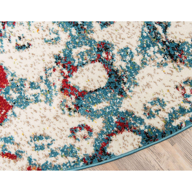 Walmoor Ikat Indoor Rug, Round 4'1"