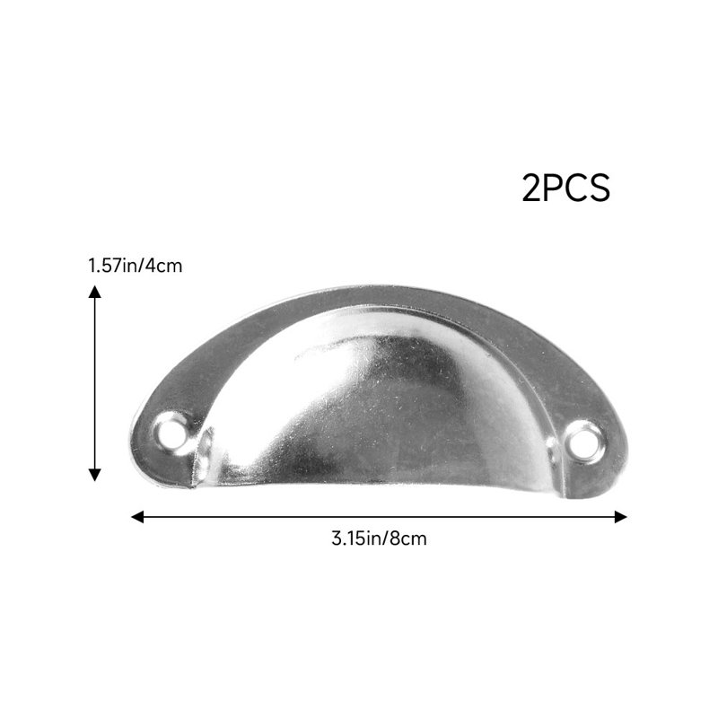 2Pcs Shell Cup Furniture Handles