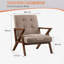 68cm Wide Mid-Century Upholstered Accent Chair With Wooden Armrests & Tufted Seat (Set of 2)
