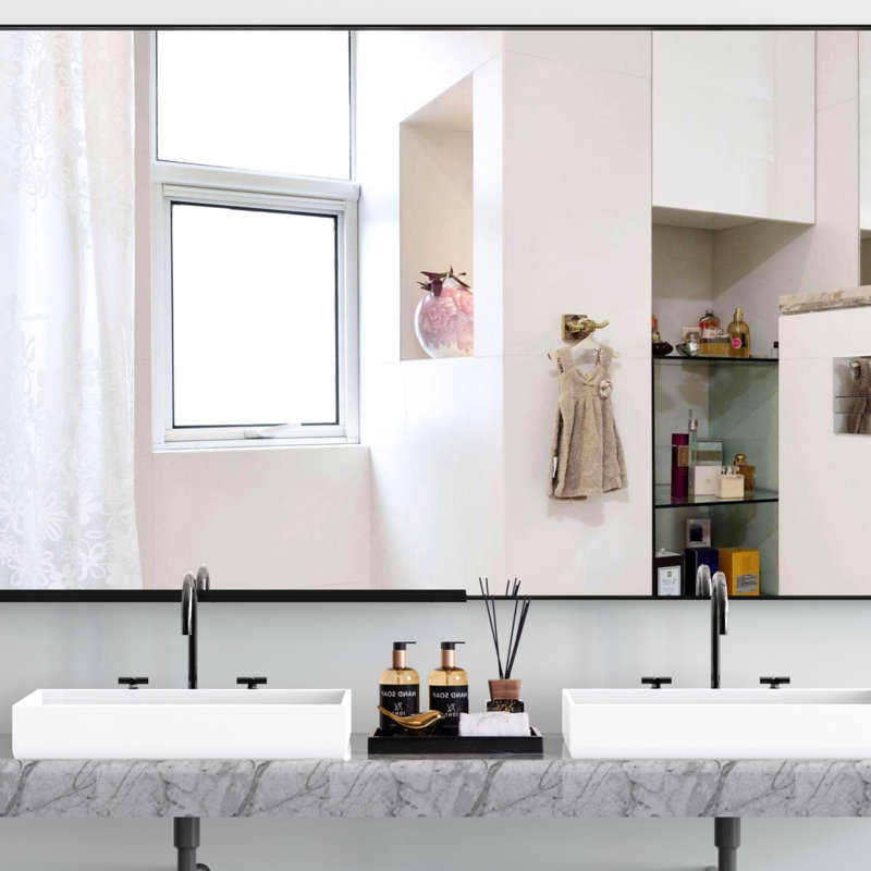 Miroir de salle de bain 60 po x 36 po, 36,03 po x 60,03 po, Noir
