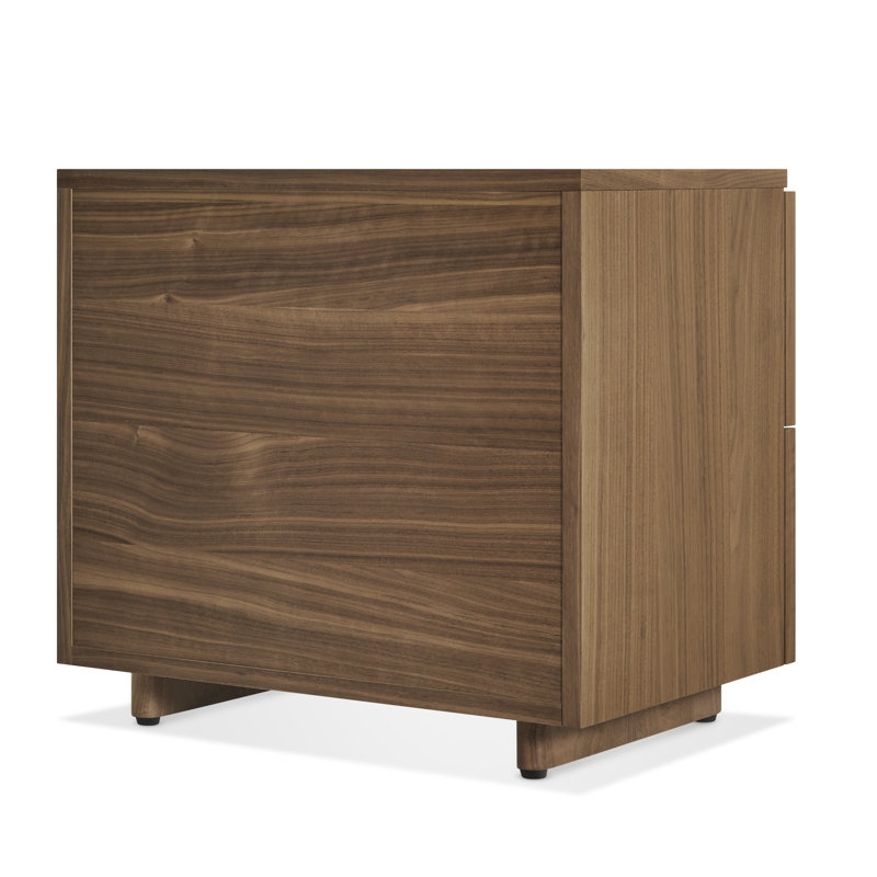 Murmur 2 - Drawer Solid Wood Nightstand, Walnut