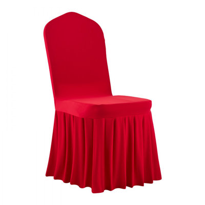 Blue Chair Covers, Polyester Spandex Chair Cover, Stretch Slipcovers for Wedding Party Dining Banquet Flat-Front Chair Covers, Fits Chair Measures up to 20.08 x 17.72 x 37.4 inch