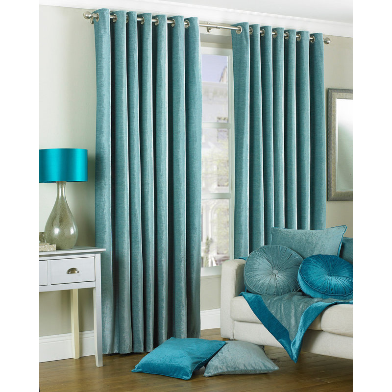 Wellesley Room Darkening Curtain Pair, Duck Egg, 229 W x 229 D cm