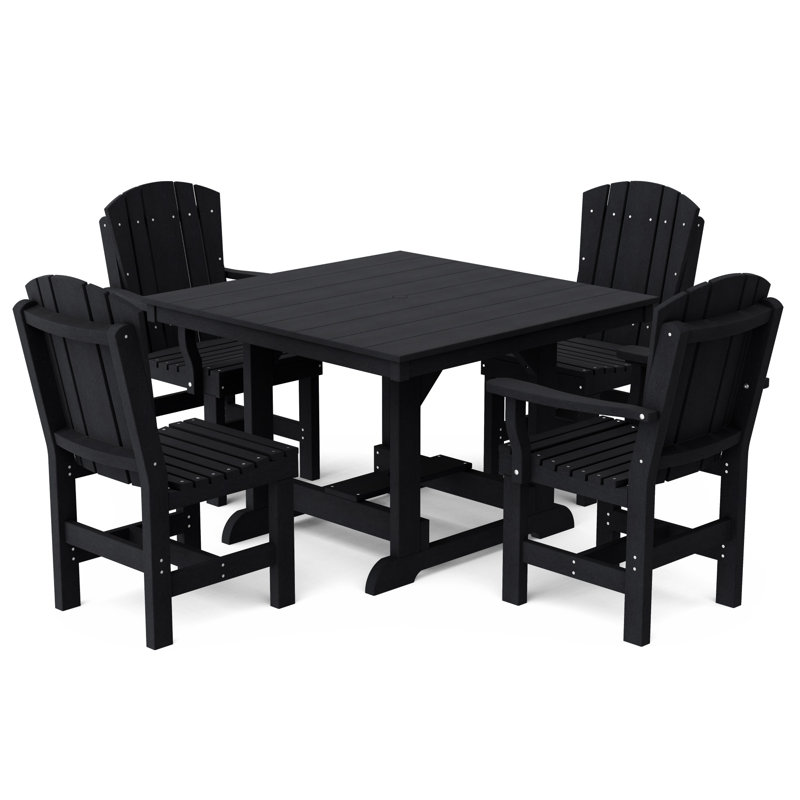 Ensemble de salle à manger 5 pièces 44 "x 44" Heritage, Noir