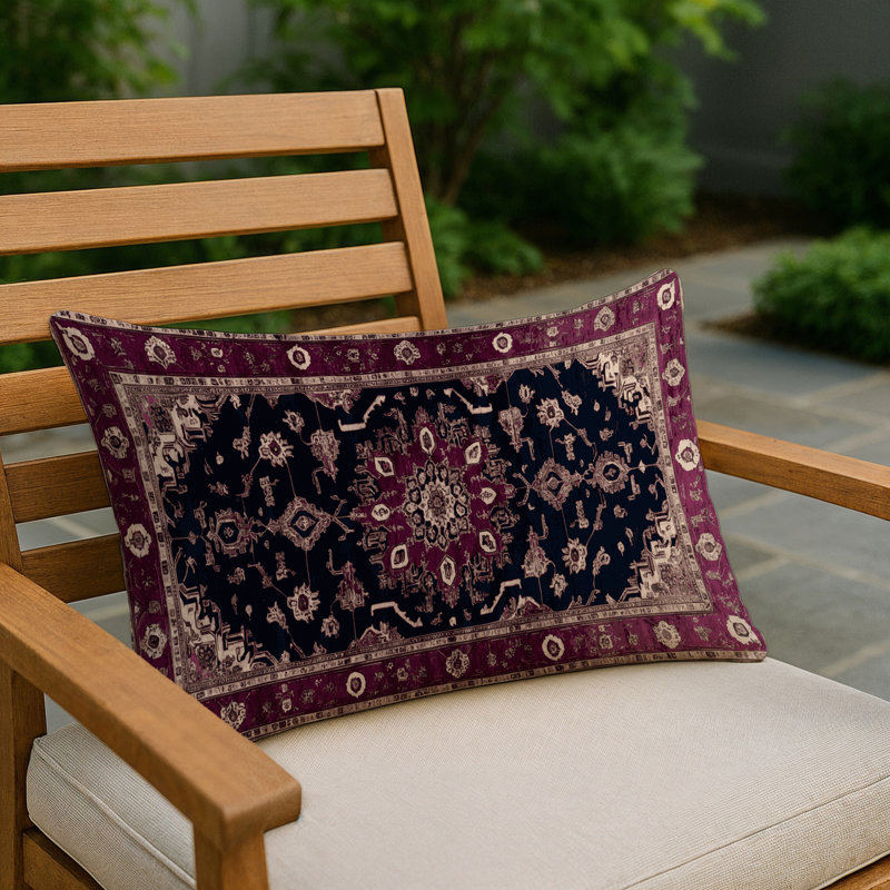 Coussin décoratif d'intérieur et d'extérieur Overdyed, Rectangulaire H 20 po x l 14 po, Look mauve rétro 56