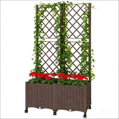 Outdoor Stylish Planter Box,Mobile Raised Garden Bed