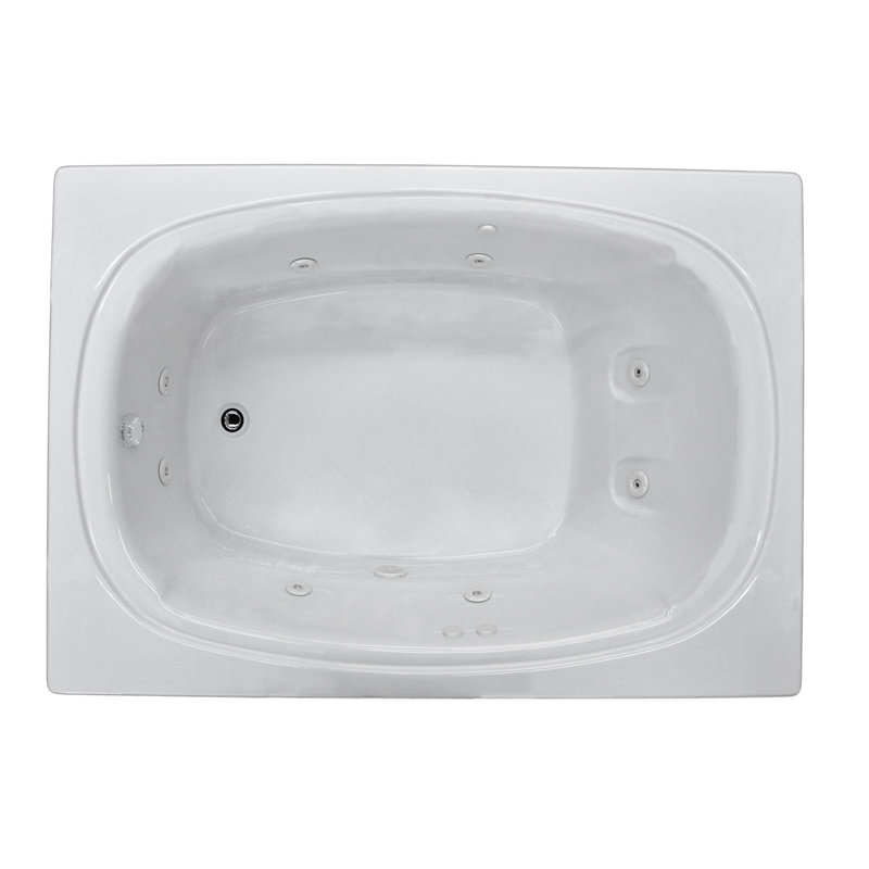 Baignoire tourbillon à jets rectangulaire avec drain 71,5 "x 47,63" St. Lucia, Gauche