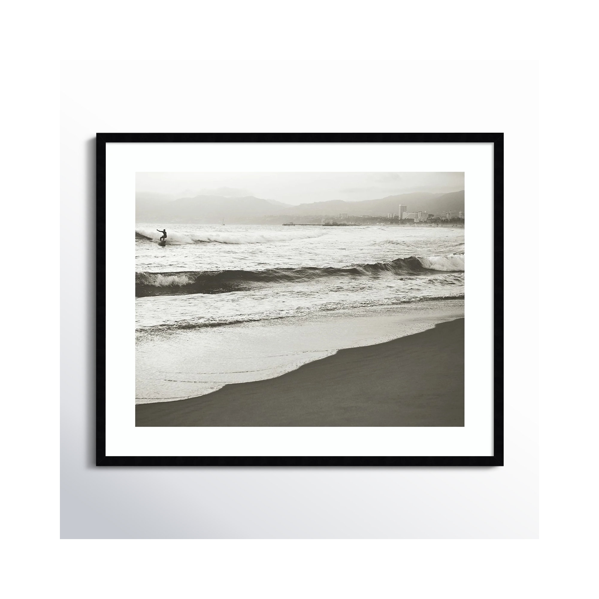 BW Surfer No. 1 by Myan Soffia, 27" H x 33" W, Black Framed