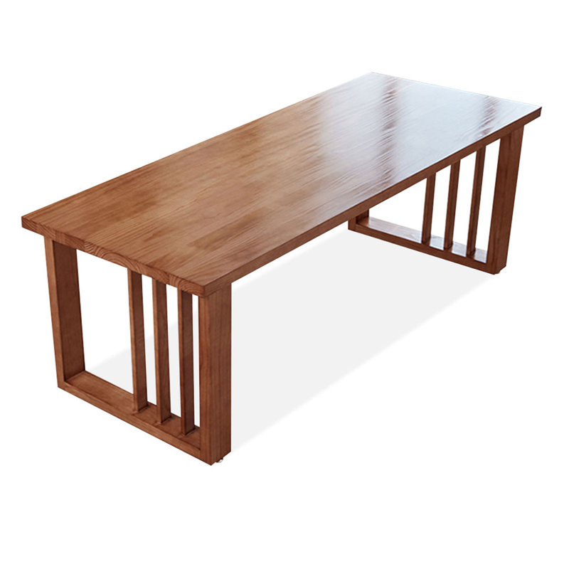 Bureau rectangulaire brun en bois massif, H 29,53 po x l 78,74 po x P 31,5 po