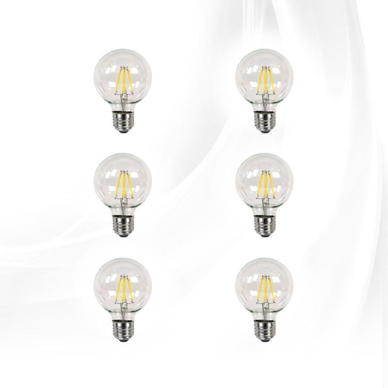 Ampoules sphériques transparentes à DEL, à intensité variable (blanc froid, 4 W)