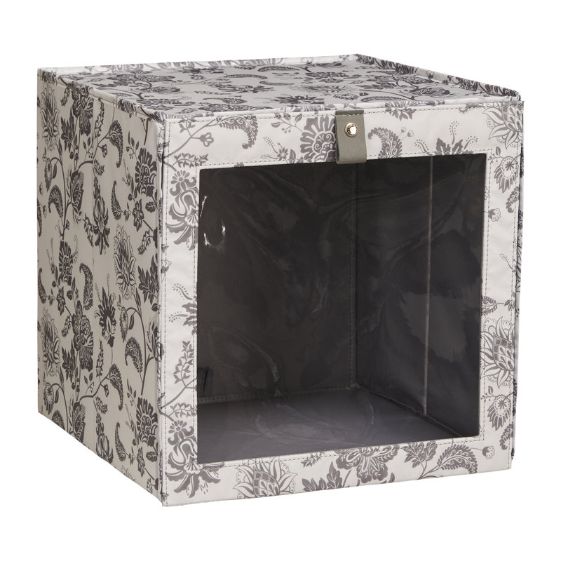 Martha Stewart Essential Collapsible Stackable Decorative Home Storage Cube Bin Organization Front Flap-Lid Storage Organizer