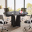 Table de conférence ronde pour 4 personnes Crownover, table de réunion en bois pour 4 personnes-892030559