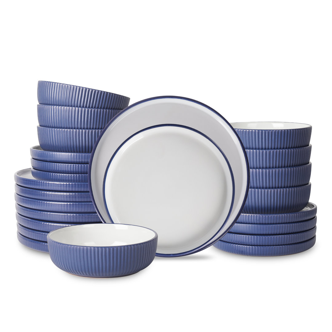 Laro Piece Stoneware Dinnerware Set - Service for 8 Christian Siriano New York 