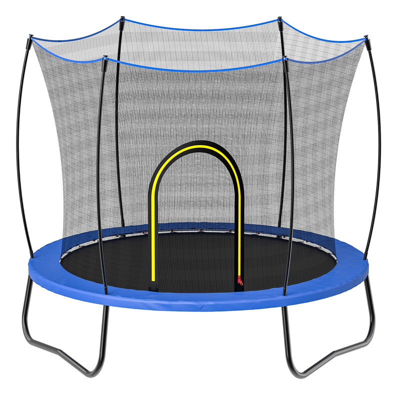 Trampoline rond - printemps, Bleu