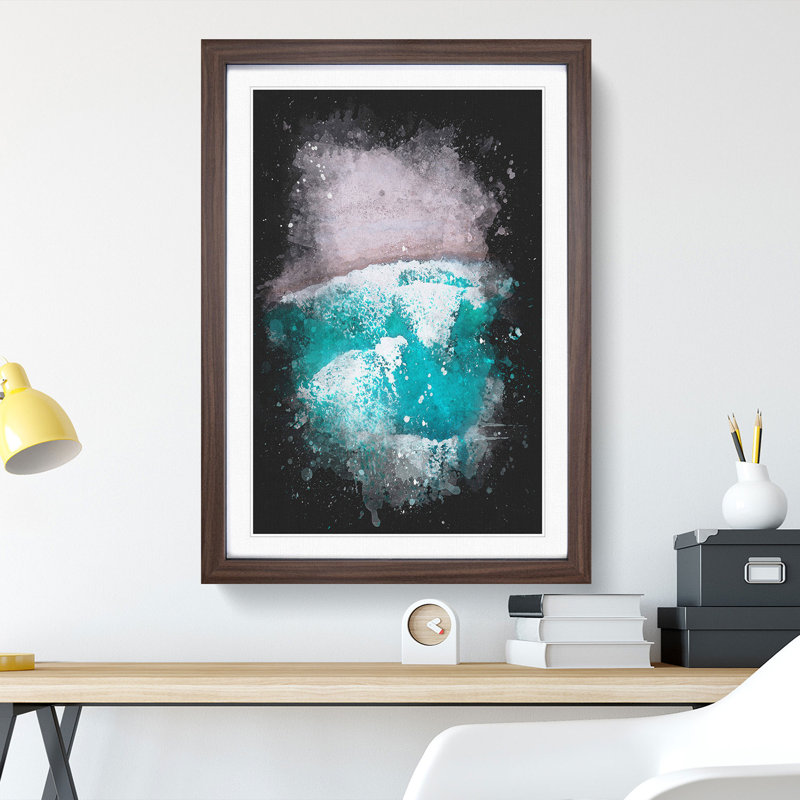 Waves on the Beach - Framed Print, 63cm H x 45cm W x 2cm D, Walnut Framed