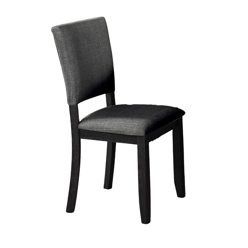 Transitional Style 4pc Side Chair, Dark Gray