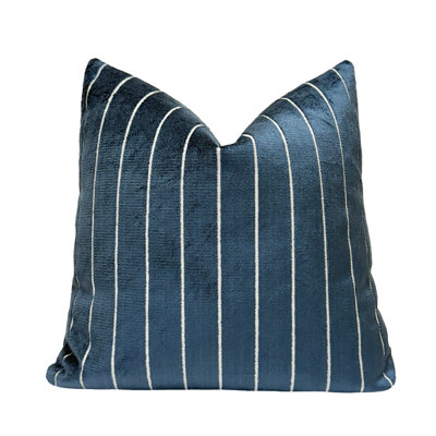 Housse de coussin en velours rayé