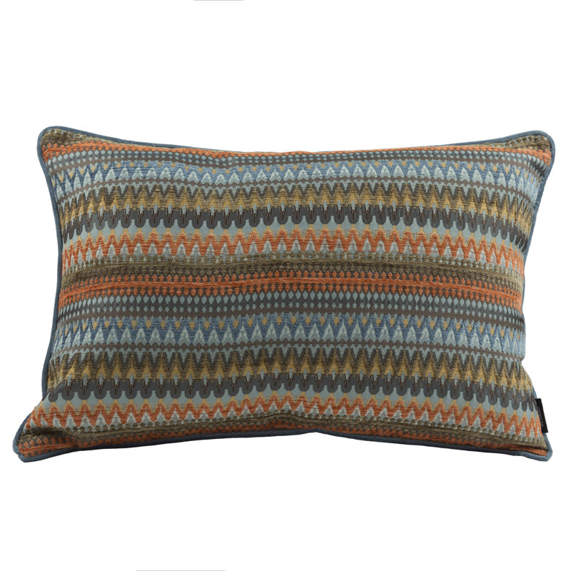Isaacs Geometric Square Cushion, 49cm x 49cm, Cushion Cover, Orange/Teal