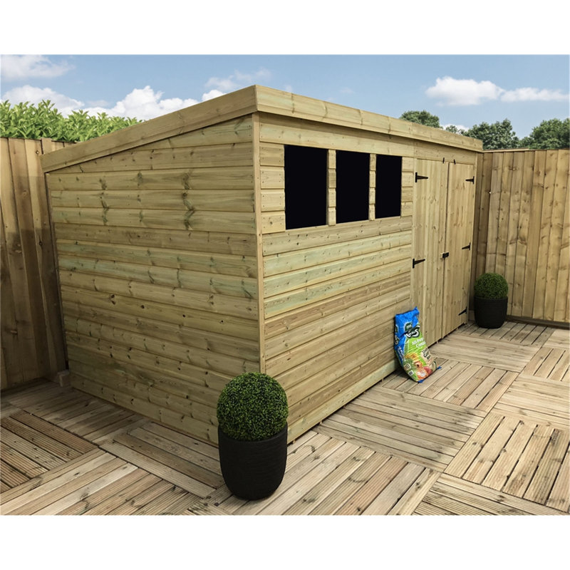 Terrey 14 ft. W x 7 ft. D Solid Wood Garden Shed