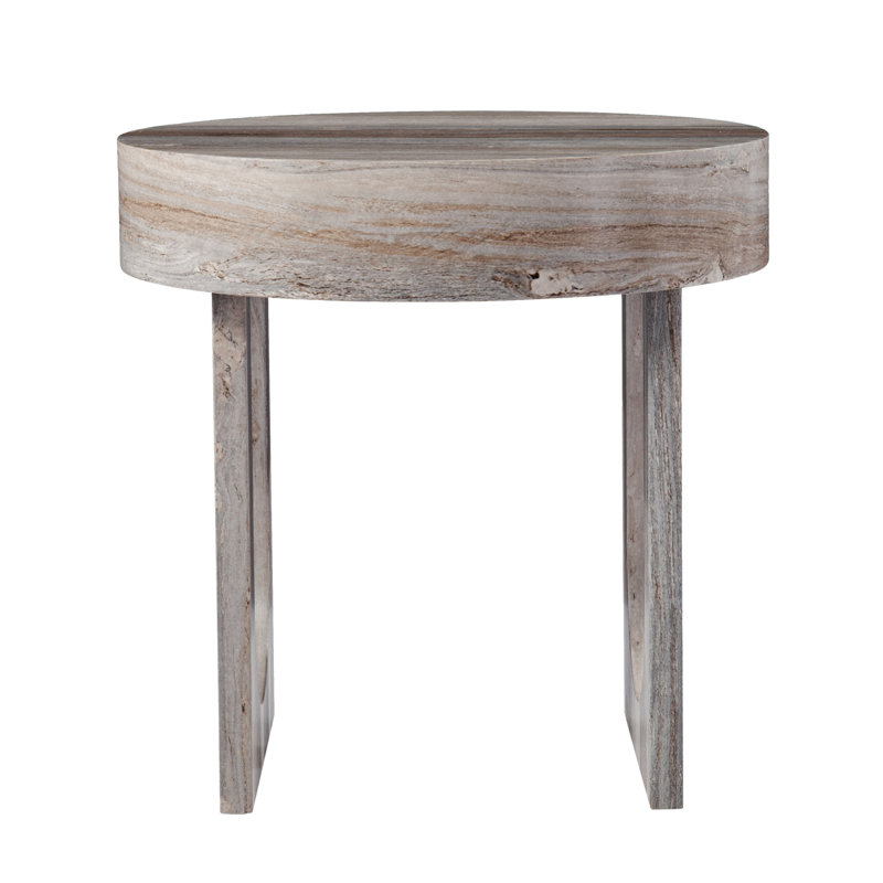 Chadkirk Round Faux Marble End Table