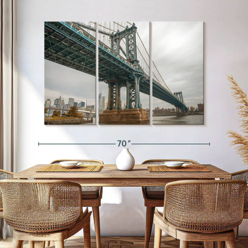 Lilie couvert Manhattan Bridge NY, H 42 po x l 65 po