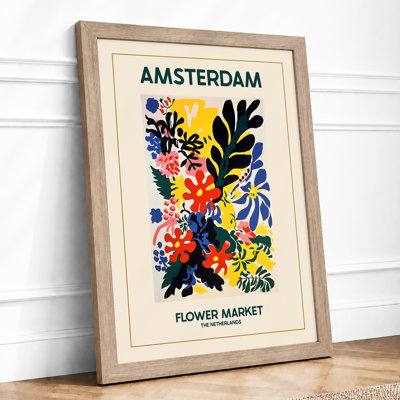Postcard from Amsterdam Market Vintage 1 Piece Single Picture Frame Wall Art