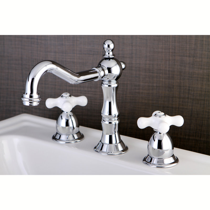 Elegant Heritage Brushed Nickel 8-inch Widespread Bathroom Faucet