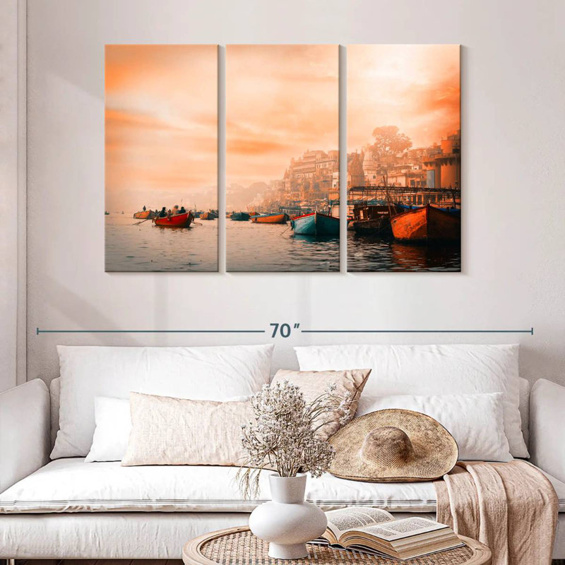 Kavia Varanasi And Ganges River, 32" H x 50" W